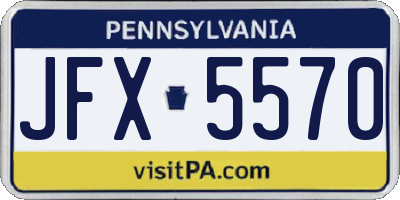 PA license plate JFX5570