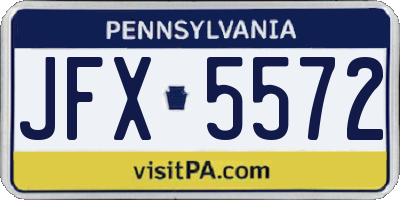 PA license plate JFX5572