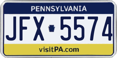 PA license plate JFX5574