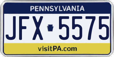 PA license plate JFX5575