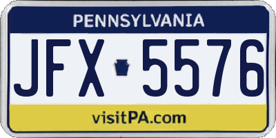 PA license plate JFX5576