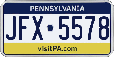 PA license plate JFX5578