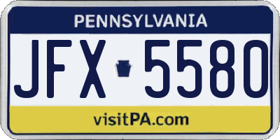 PA license plate JFX5580