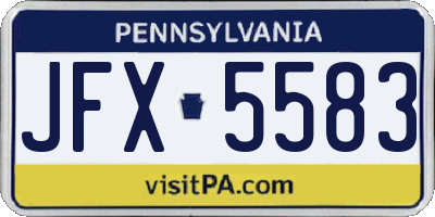 PA license plate JFX5583
