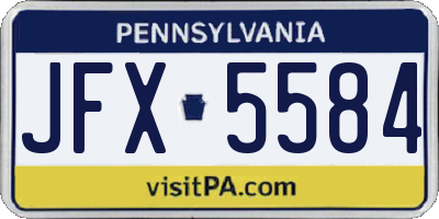 PA license plate JFX5584