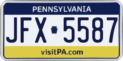PA license plate JFX5587