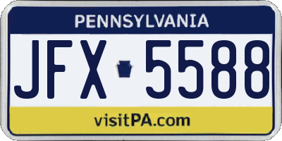 PA license plate JFX5588