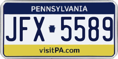 PA license plate JFX5589