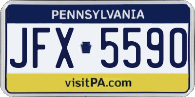 PA license plate JFX5590