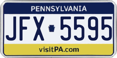 PA license plate JFX5595