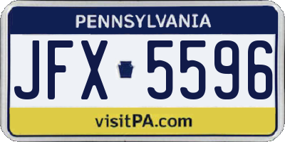 PA license plate JFX5596