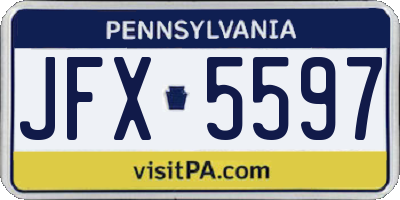 PA license plate JFX5597