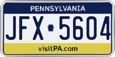 PA license plate JFX5604