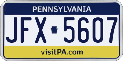 PA license plate JFX5607