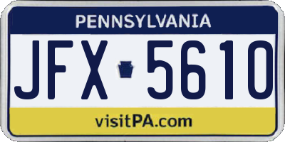 PA license plate JFX5610