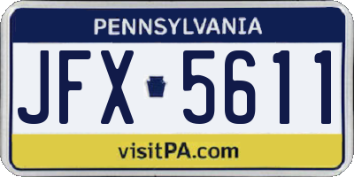 PA license plate JFX5611