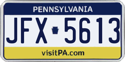 PA license plate JFX5613