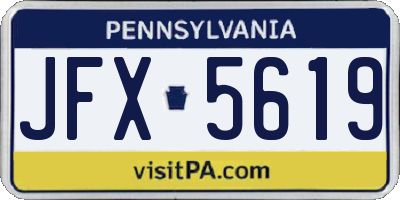 PA license plate JFX5619