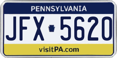 PA license plate JFX5620