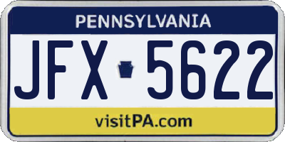 PA license plate JFX5622