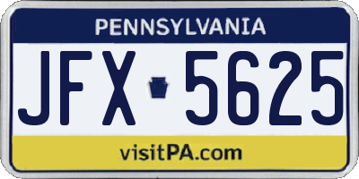PA license plate JFX5625