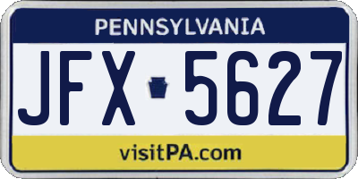 PA license plate JFX5627