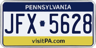 PA license plate JFX5628