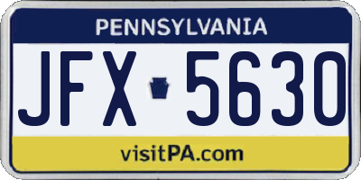PA license plate JFX5630