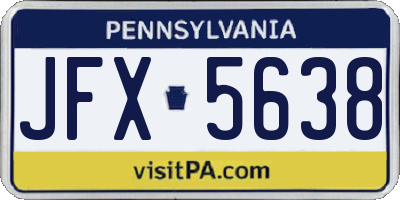 PA license plate JFX5638