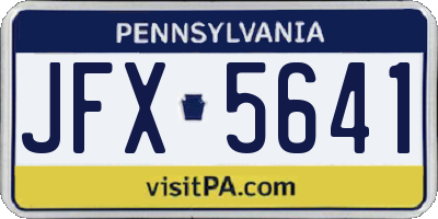 PA license plate JFX5641