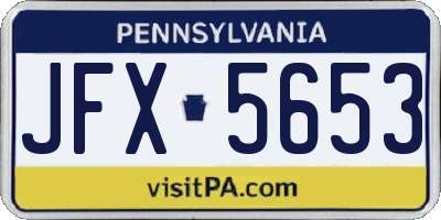 PA license plate JFX5653