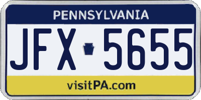 PA license plate JFX5655