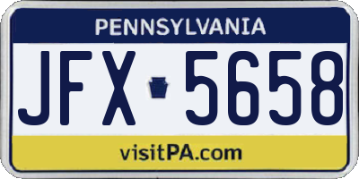 PA license plate JFX5658