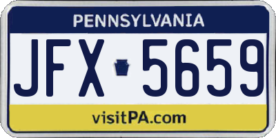 PA license plate JFX5659