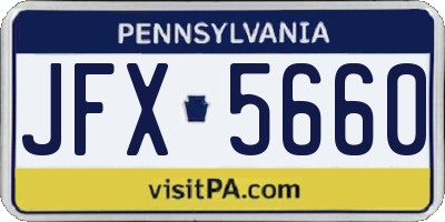 PA license plate JFX5660
