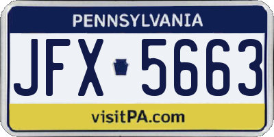 PA license plate JFX5663