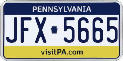 PA license plate JFX5665