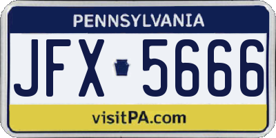 PA license plate JFX5666
