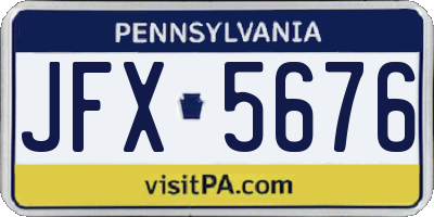 PA license plate JFX5676