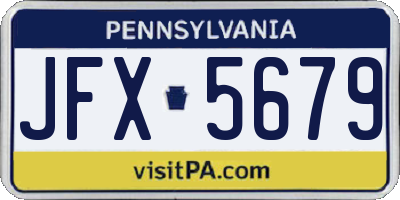 PA license plate JFX5679