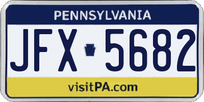 PA license plate JFX5682
