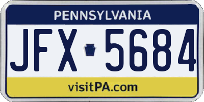 PA license plate JFX5684