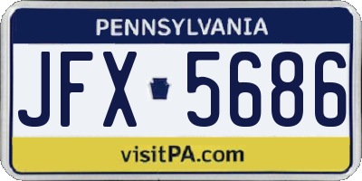 PA license plate JFX5686