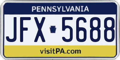PA license plate JFX5688