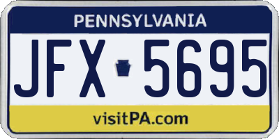 PA license plate JFX5695