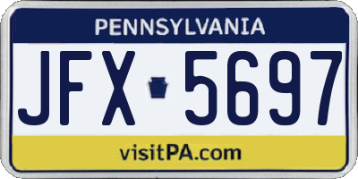 PA license plate JFX5697