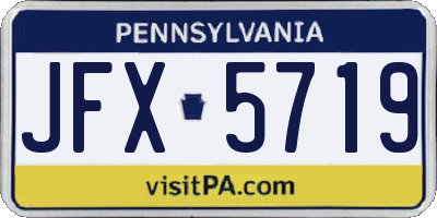 PA license plate JFX5719