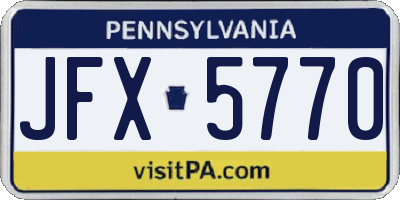 PA license plate JFX5770