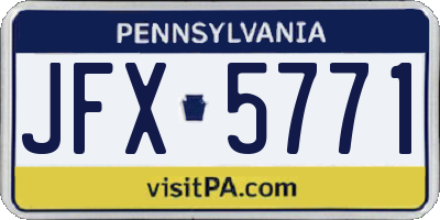 PA license plate JFX5771