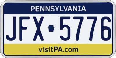 PA license plate JFX5776